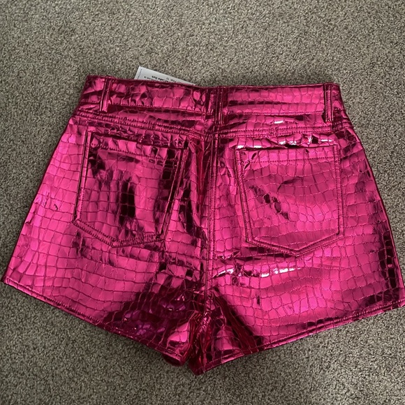 NASTY GAL faux metallic leather shorts - Picture 2 of 2